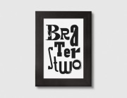 Braterstwo grafika typograficzna w ramce A5