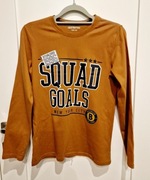 T-shirt beż beżowy brąz brązowy z długim rękawem 146 / 152 cm