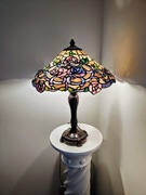 Tiffany lampa witrażowa stołowa nocna motyw róż 3D