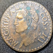 Medal MAGRIPAL. Rzymski wizerunek. Duży i ciężki. Czytaj opis.