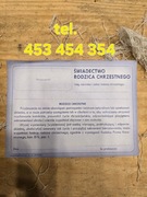 Świadectwo rodzica chrzestnego 