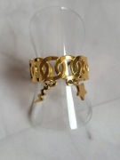 Złoty pierścionek regulowany z zawieszkami 18 mm