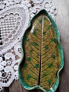 Ceramiczna podstawka listek, rękodzieło 
