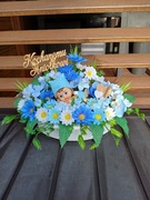 Stroik na grób dziecka niebieski dla aniołka na cmentarz 