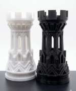 Zestaw 2x wieża, czerń i biel, gothic decor