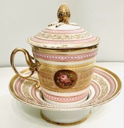 Filiżanka z przykrywką do czekolady tzw. trembleuse przed 1850 r. Francja