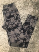 Czarno-szare legginsy treningowe S/36, sportowe getry push up Tie Dye