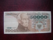 Polska Banknot PRL  50000 zł 1989 r. STANISŁAW STASZIC seria C