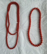 Korale czerwone komplet 2 sztuki