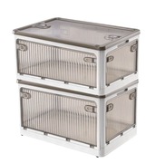 2 Sztuki Składane Pudełka Pojemnik Do Przechowywania białe 28 l