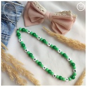 Zawieszka do telefonu z serduszkami zielona, brelok breloczek, smycz, serca