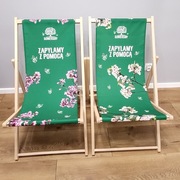 Drewniane leżaki rozkładane 2 sztuki