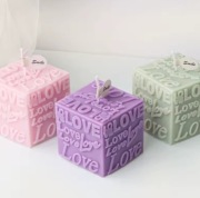 KOSTKA LOVE Walentynki forma silikonowa 5.7*6 do Wosku Świec Gipsu Mydła 