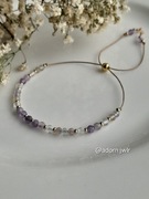Kamienie naturalne Ametyst Fluoryt Jedwabny Sznurek Bransoletka Szczęścia