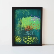 Oryginalny obraz gwasz pt. "Ogród" 42 cm x 32 cm