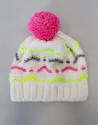 Czapka zimowa Akaz model 488 - biało-różowa