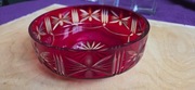 Kryształowa misa / patera PRL rubinowe szkło