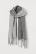 H&M Miękki Szal Szalik o drapanej powierzchni szary