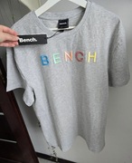 Koszulka tshirt Bench L XL 40 42 Logo oversize klasyczna szary melanż