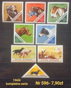 Znaczki fauna:596: psy, zwierzęta- Rumunia 1965r **