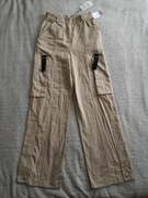 Nowe beżowe spodnie bojówki cargo parachute NA-KD Misslisibell 34 - 36