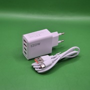 Ładowarka sieciowa szybka 120W 2X USB-C 2X USB-A  + Przewód 1m USB-C
