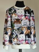Nowa Bluza bez kaptura r.110 koty kotki handmade