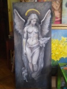 Anioł, obraz anioła ręcznie malowany, dekoracja, obraz olejny