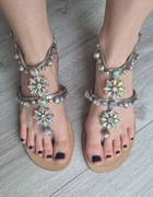 Sandały kryształki sandałki 36 lu boo zdobione