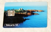 karta tel chipowa  Francja  Telecarte 50 widok: wyspy i morze