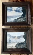 Olejne obrazy w drewnianych ramach - marynistyka - 1939r