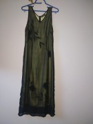 czarna sukienka haftowana na ramiączkach KAFFE haft koraliki letnia goth 