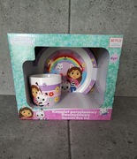 Komplet porcelanowy dwuczęściowy Koci Domek– talerzyk + kubek 330 ml