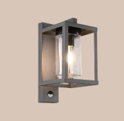 Kinkiet ogrodowy Trio bezbarwny, szary E27 40 W