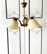 STYLOWY metalowy ŻYRANDOL ze szklanymi kloszami