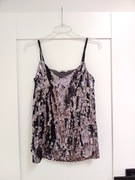 Czarna cekinowa bluzka na ramiączkach M top srebrny z cekinami cekiny