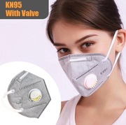 Maska antywirusowa grypa Z ZAWOREM KN95 N95 5sztuk