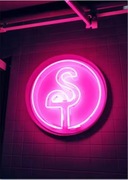 Obraz na płótnie - neonowy flaming 50x70