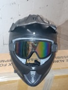 Kask M JST + gogle okulary terenowe MOTOCYKLOWY cross hulajnoga enduromotor