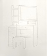 Sprzedam tabletkę białą 132x80x36cm 5 szuflad taborecik UWAGA uszkodzona