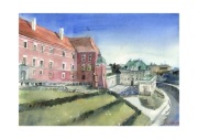 Akwarela Warszawa Stare Miasto - Zamek Królewski 