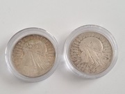 2 monety 5 zł Polonia głowa kobiety 1933 srebro