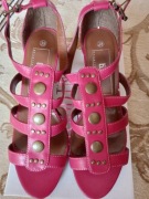 Bonprix RÓŻOWE eleganckie SANDAŁKI, z krytą piętką, r.39 NOWE