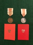 Medal Za Zasługi dla Obronności Kraju Brązowy i Srebrny 