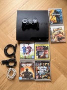 PS3 PlayStation 3 SLIM 320GB Pad + 6 gier