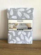 Pościel Bawełniana 160x200 SMUKEE HOME Szara Liście 3 el Zamek