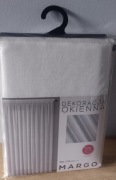 Firana biała z błyszczącej tkaniny o gęstym splocie 300x270 cm taśma MARGO