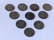 Zestaw 10 monet - 1/2 Kopiejki (Miedź) - Imperium Rosyjskie, Mikołaj II