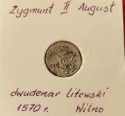 Zygmunt II August Dwudenar 1570 litewski Wilno