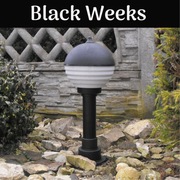 Lampy ogrodowe - Mleczne Prążki-wysokość 57cm. Komplet 4 szt.- BLACK WEEKS